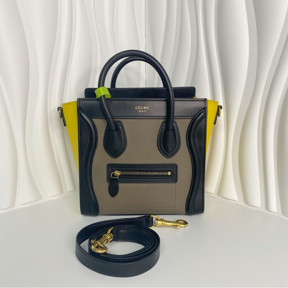Celine Celine Luggage Nano Leather Suede Handbag Leather Handbag